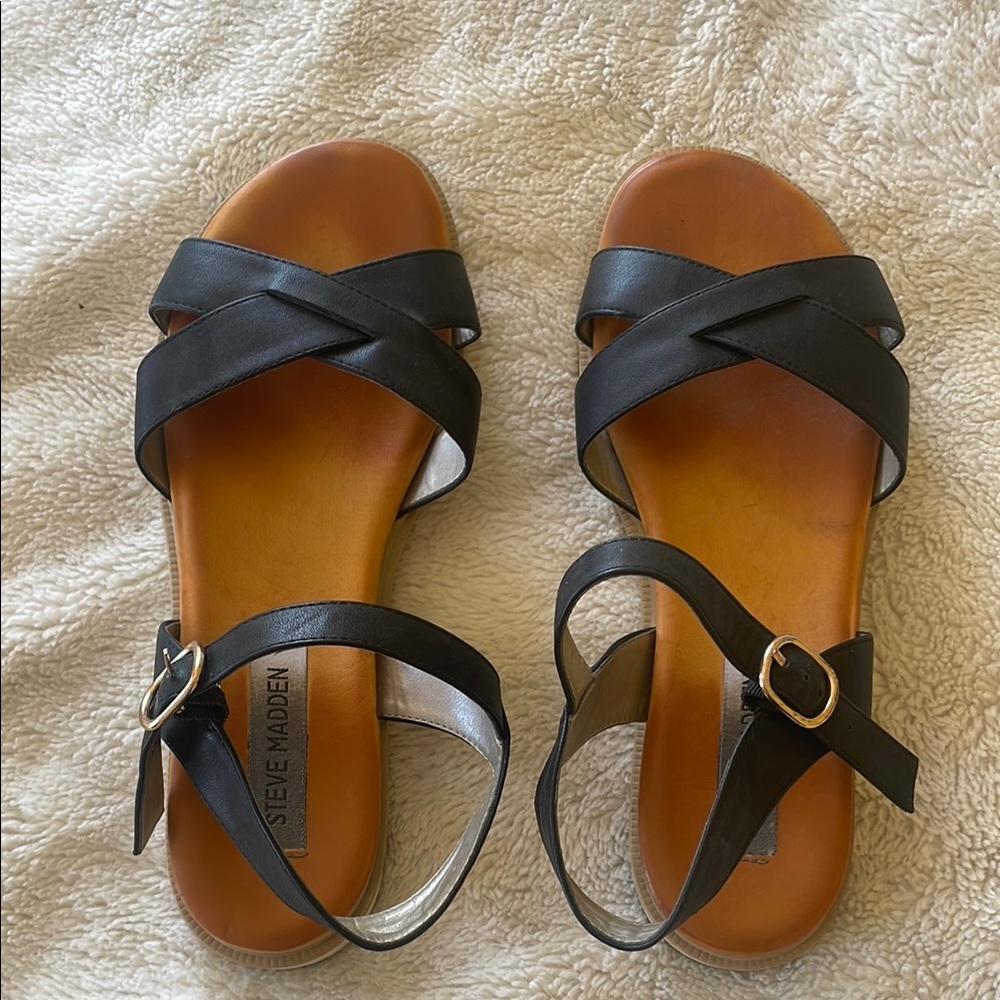 Steve Madden Black Minimalist Sandals